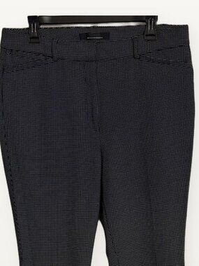 Black White Micro Check Tailored Bootcut Dress Pants